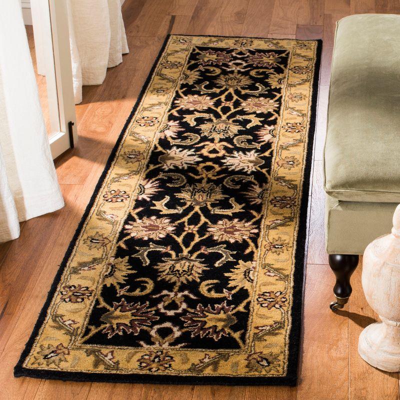 Classic CL252 Hand Tufted Runner Rug - Black/Gold - 2'3"x8' - Safavieh.
