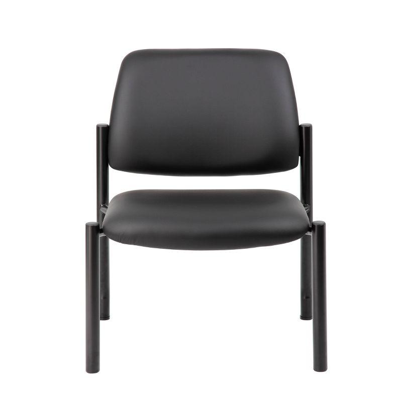 400lbs Weight Capacity Guest Chair Antimicrobial Black - Boss Office Products: Sturdy, Easy Clean, Armless