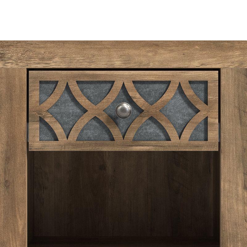 Galano Julric 1 Drawer Nightstand in Dusty Gray Oak with Aurora Silver, Knotty Oak with Gray Stone