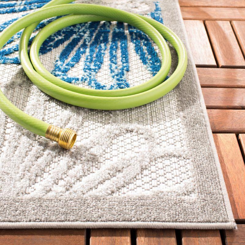 Cabana Bloom 9' x 12' Blue Floral Easy-Care Outdoor Rug