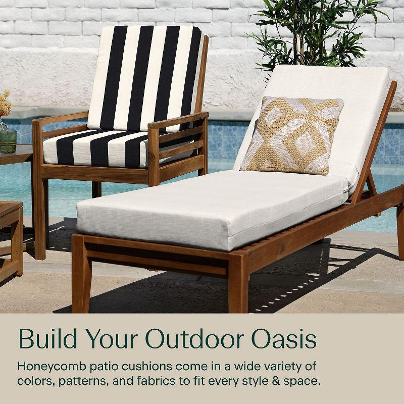 Honeycomb Outdoor Chaise Lounge Cushion - Textured Solid Bone