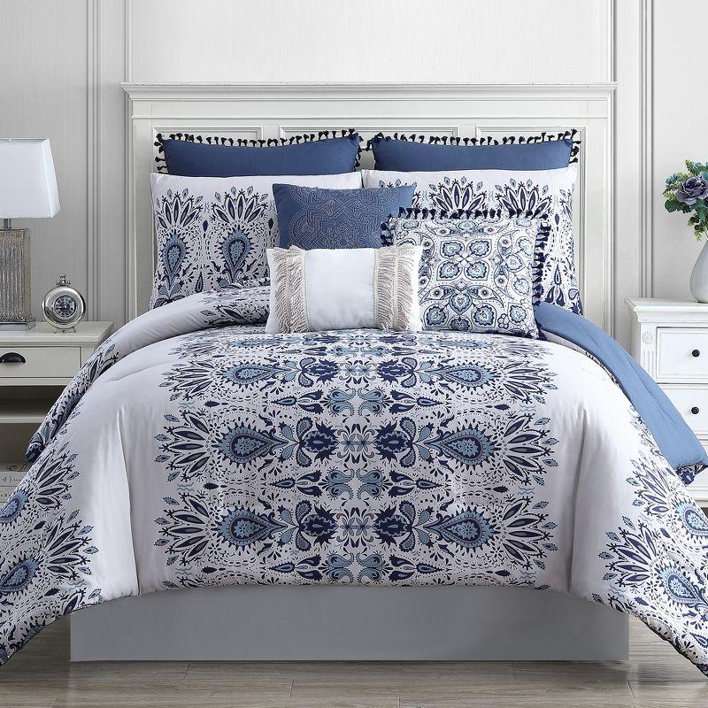 Modern Threads 8 Piece Pre-Washed & Printed Comforter Set, Aramis.