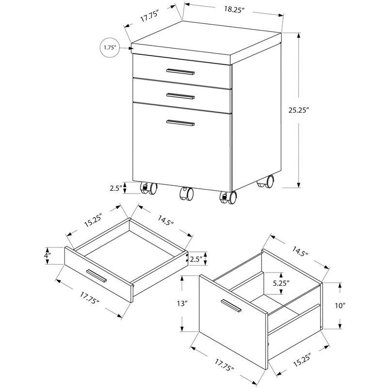 Inbox Zero File Cabinet, Rolling Mobile, Storage Drawers, Printer Stand