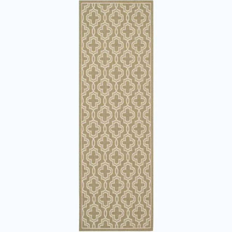 Martha Stewart Collection - MSR4274 - Indoor Power Loomed Runners - Green/Beige - 2'7"x8'2"