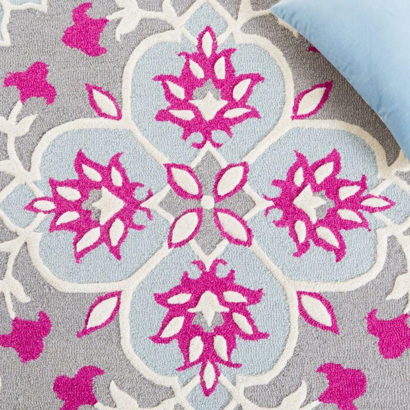 Bellagio BLG610 Hand Tufted Area Rug - Grey/Ivory - 5'x5' - Safavieh.