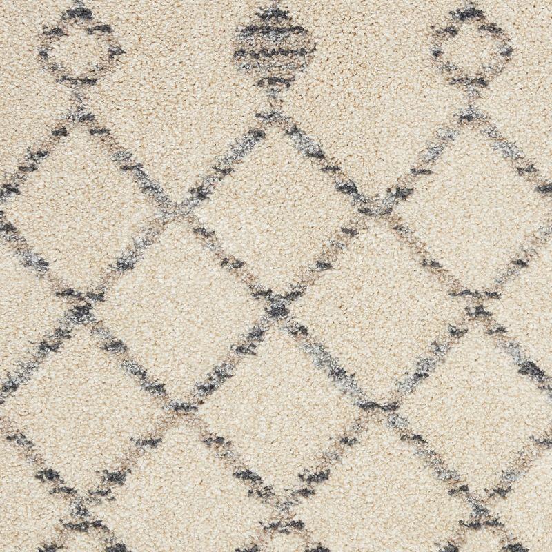 Beige/Grey Geometric Hand-knotted Synthetic Area Rug 5'3" x 7'3"