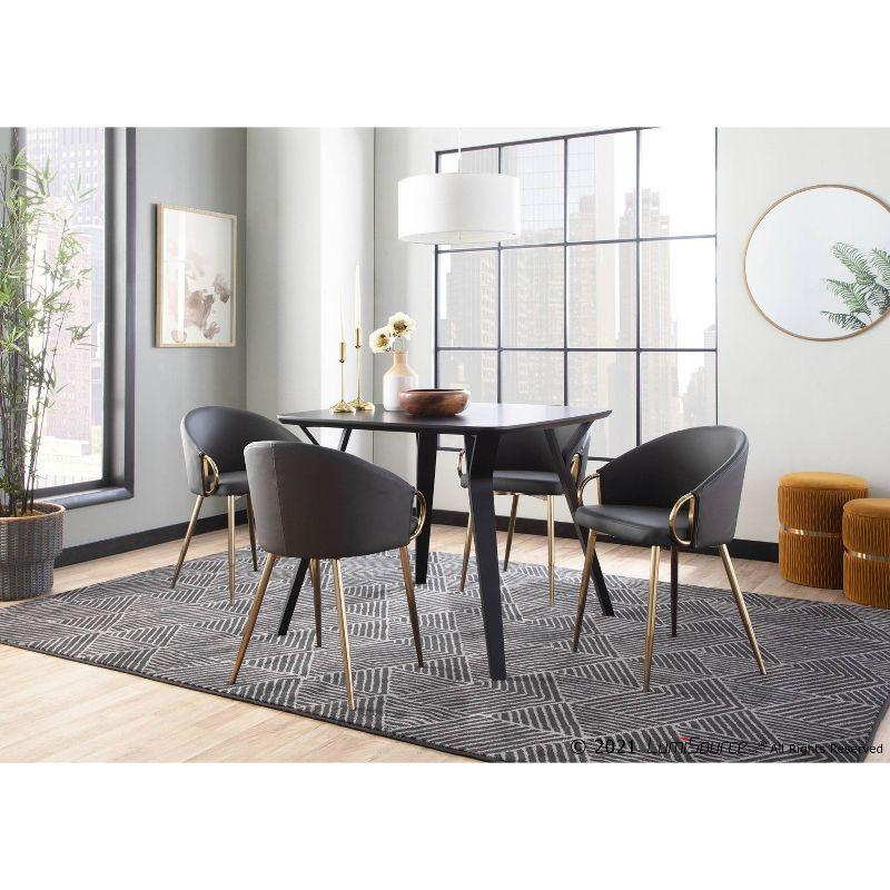 LumiSource 38" Folia Mid-Century Modern Dining Table Wood Black: Square, 4-Seat, Non-Extension, 1-Year Warranty