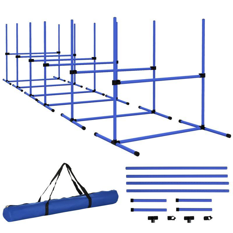 PawHut Dog Agility Starter Kit with Adjustable Height Jump Bars, Included Carry Bag, & Displacing Top Bar