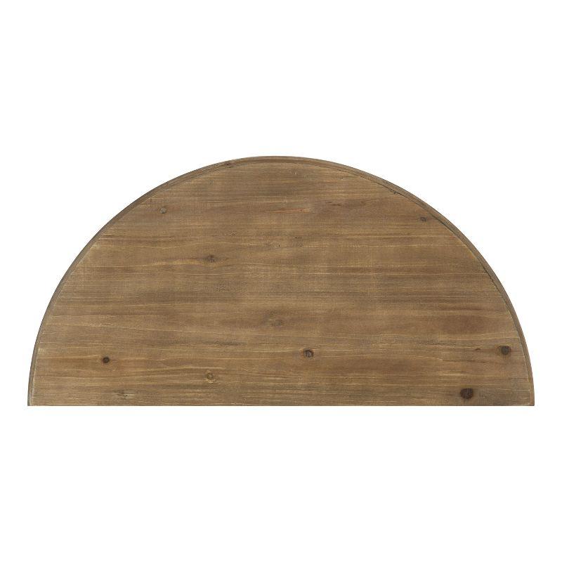 Kate and Laurel Linsley Half Circle Wood Console Table, 30x15x31, Rustic Brown