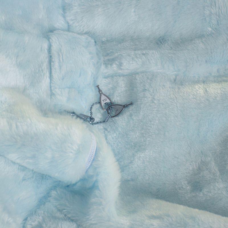 Flash Furniture Dillon Small Teal Furry Refillable Bean Bag Chair for Kids and Teens