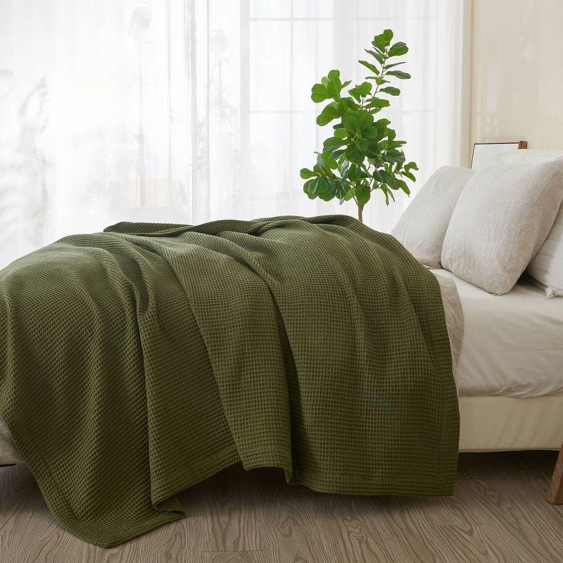 Solid Cotton Waffle Weave Blanket