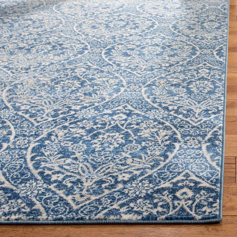 Brentwood BNT860 Power Loomed Area Rug - Navy/Light Grey - 5'x5' - Safavieh.