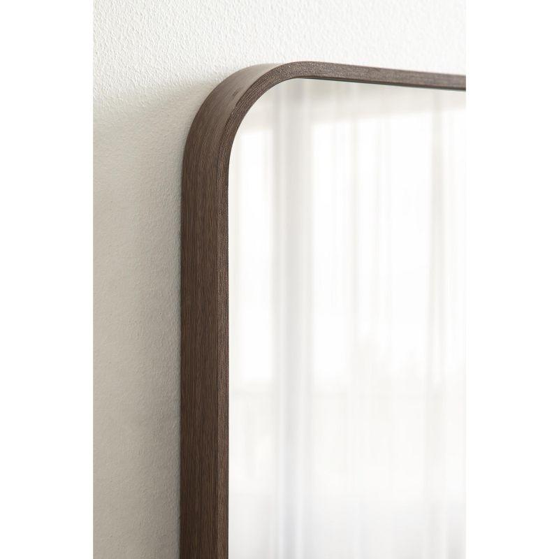 Kate and Laurel Zayda Radius Rectangle Framed Wall Mirror, 24x36, Walnut Brown