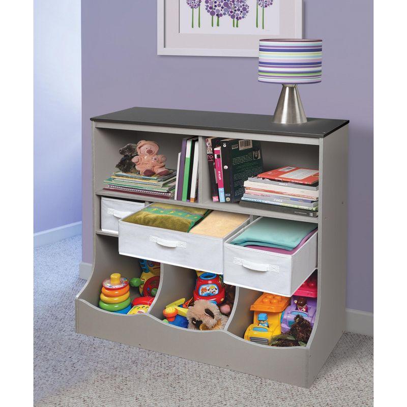 Badger Basket Combo Bin Storage Unit with Three Baskets  (Gray)