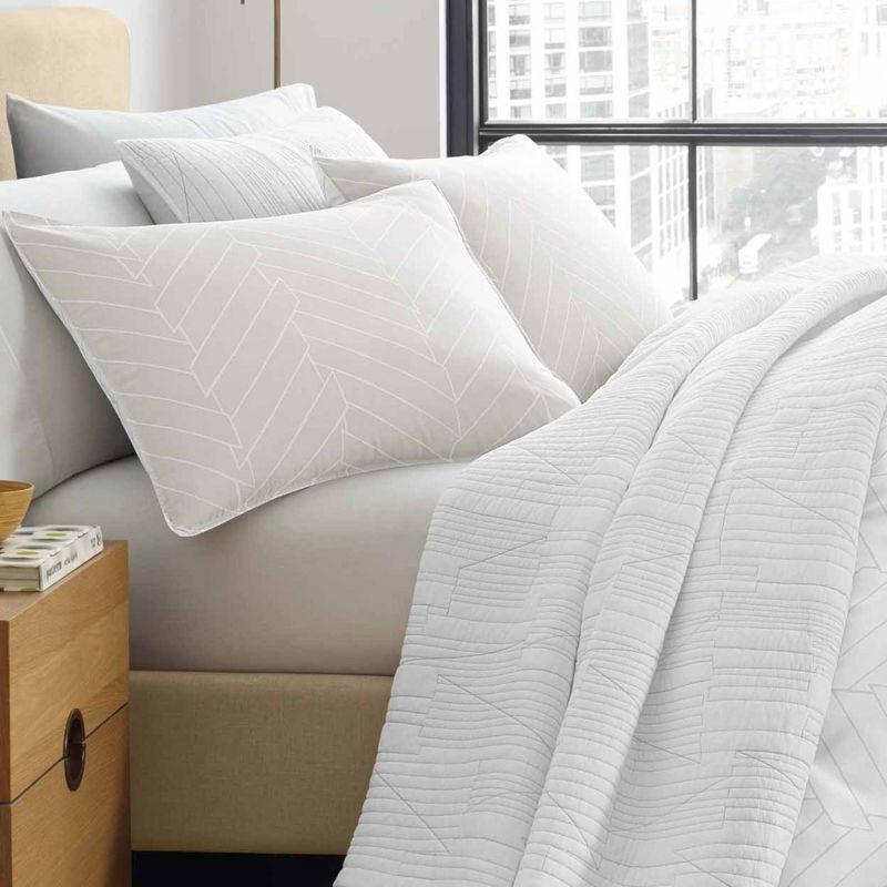 Demi Beige and White Microfiber Twin Duvet Cover Set