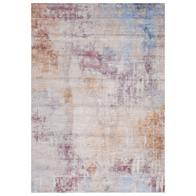 Multicolor Abstract Medium Pile Area Rug 5' x 7'