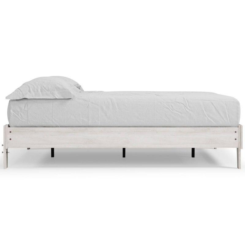 Queen Shawburn Platform Bed White/Dark Charcoal Gray - Signature Design by Ashley: Vintage Casual Style, No Box Spring Required