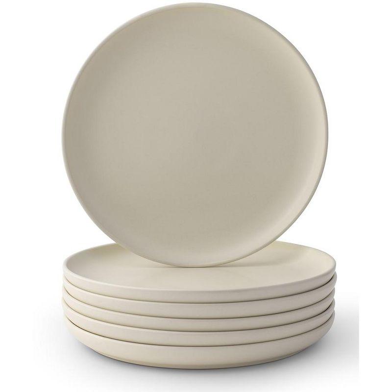 Matte Linen Ceramic 10.5" Dinner Plates Set of 6