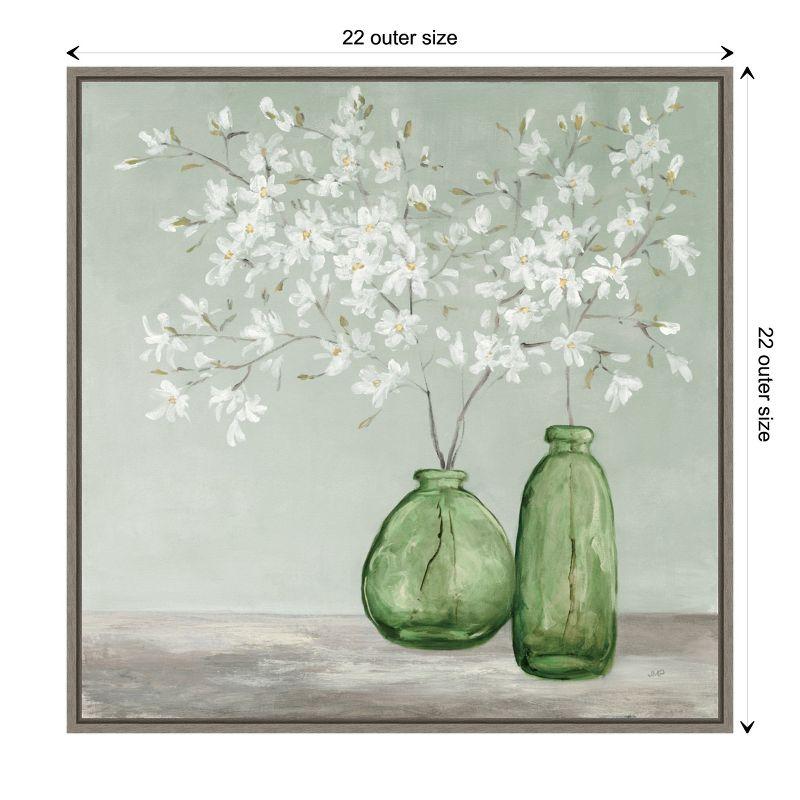 Amanti Art Delightful Spring Florals Green by Julia Purinton Canvas Wall Art Print Framed 22 x 22-in.