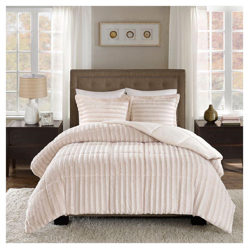 Faux Fur 3 Piece Comforter Set