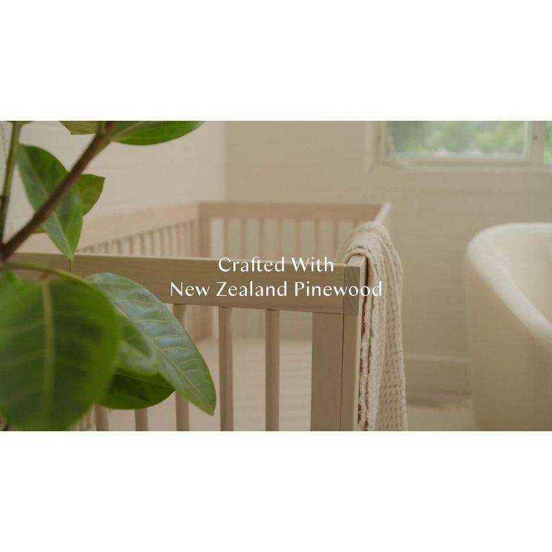 Babyletto Hudson Washed Natural Wood 3-in-1 Convertible Baby Crib with Toddler Bed Conversion Kit