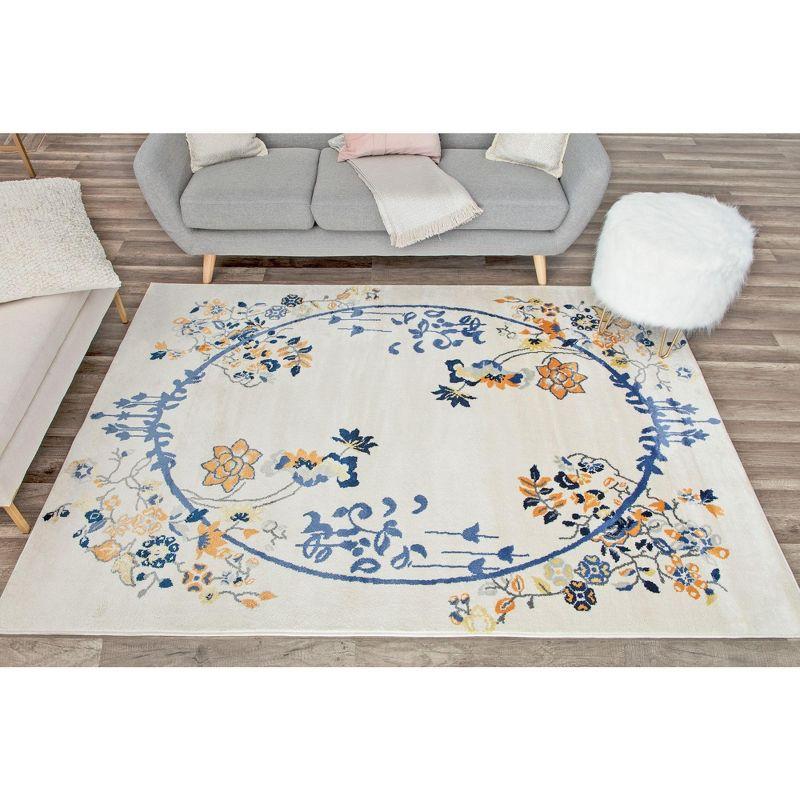 Rugs America Hanna Floral Transitional Area Rug