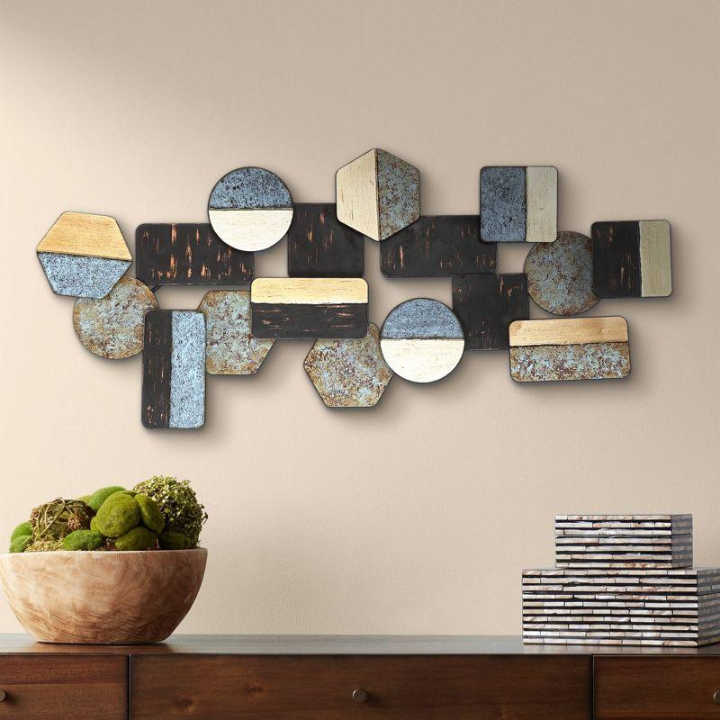 Dahlia Studios Art Deco Shapes 43 1/2" Wide Abstract Metal Wall Art