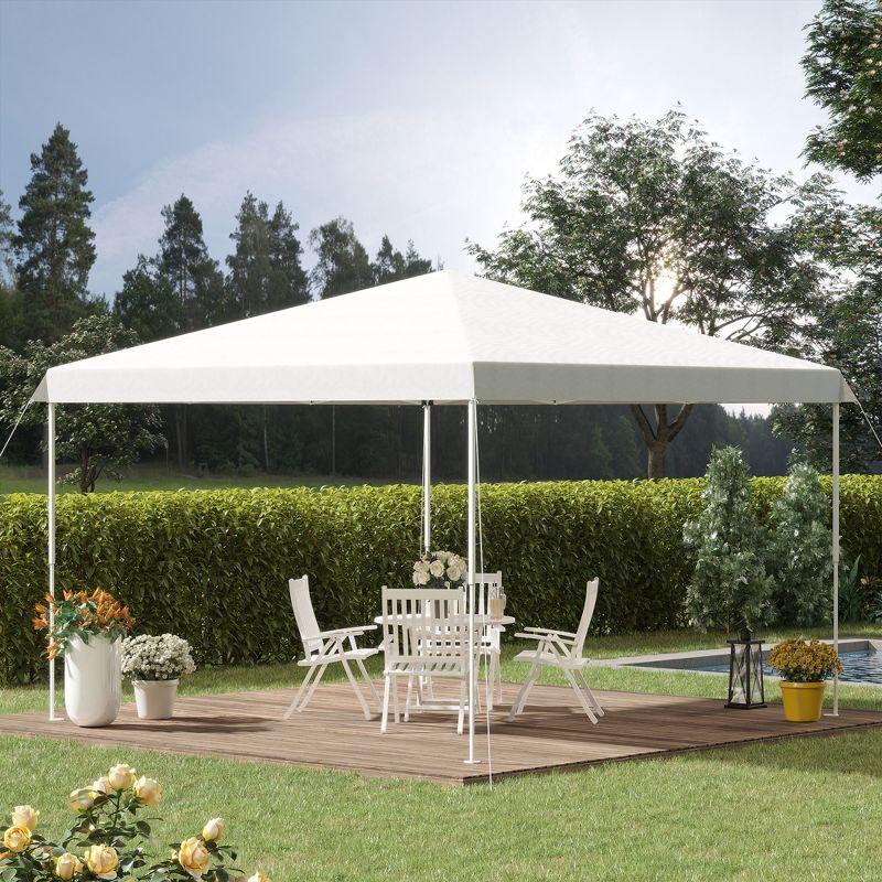 SHANRUGUOJI Outsunny 13' X 13' Pop Up Canopy Tent, Instant Sun Shelter, Tents For Parties, Height Adjustable, With Wheeled Carry Bag For Outdoor, Garden, Patio, Parties