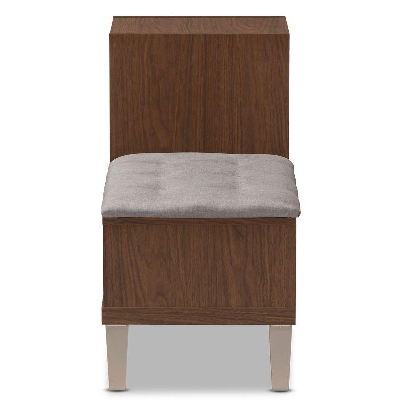 Arielle Modern and Contemporary Walnut Wood 3 Drawer Shoe Storage Light Gray, Brown - Baxton Studio