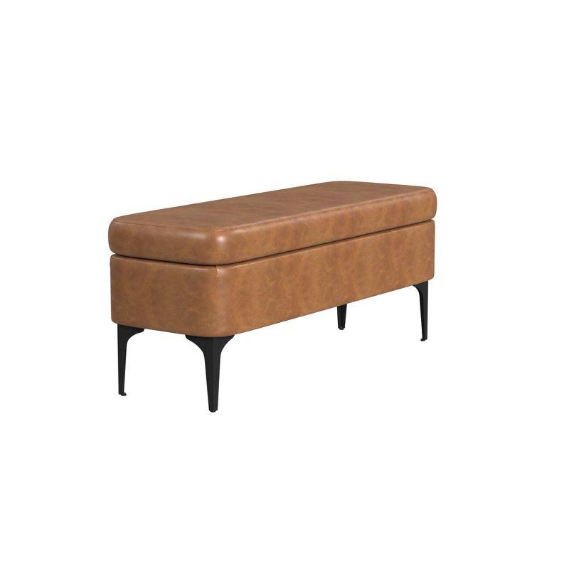 Large Modern Storage Bench Sustainable Gray Woven - HomePop