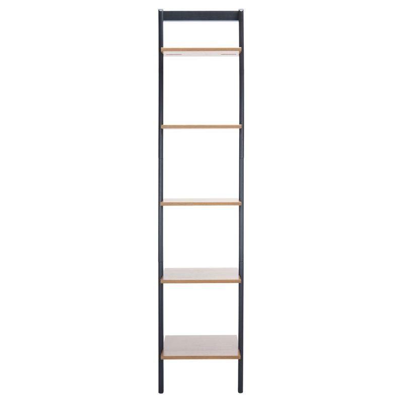 Allaire 5 Tier Leaning Etagere - Natural / Charcoal - Safavieh
