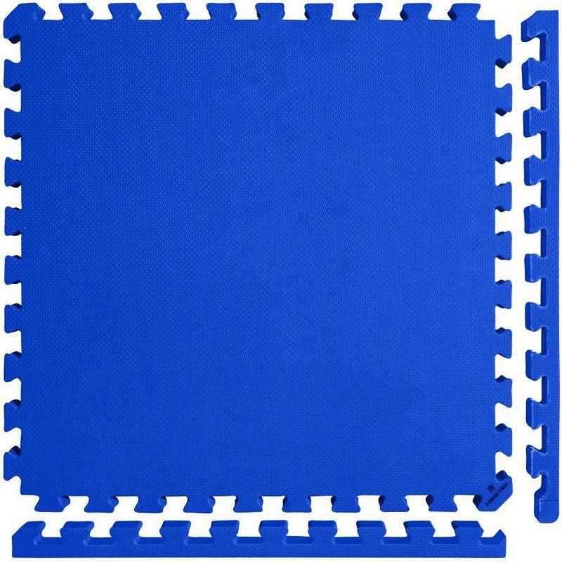 Blue 1.5" Thick Interlocking EVA Foam Gym Mat Tiles, 16-Pack