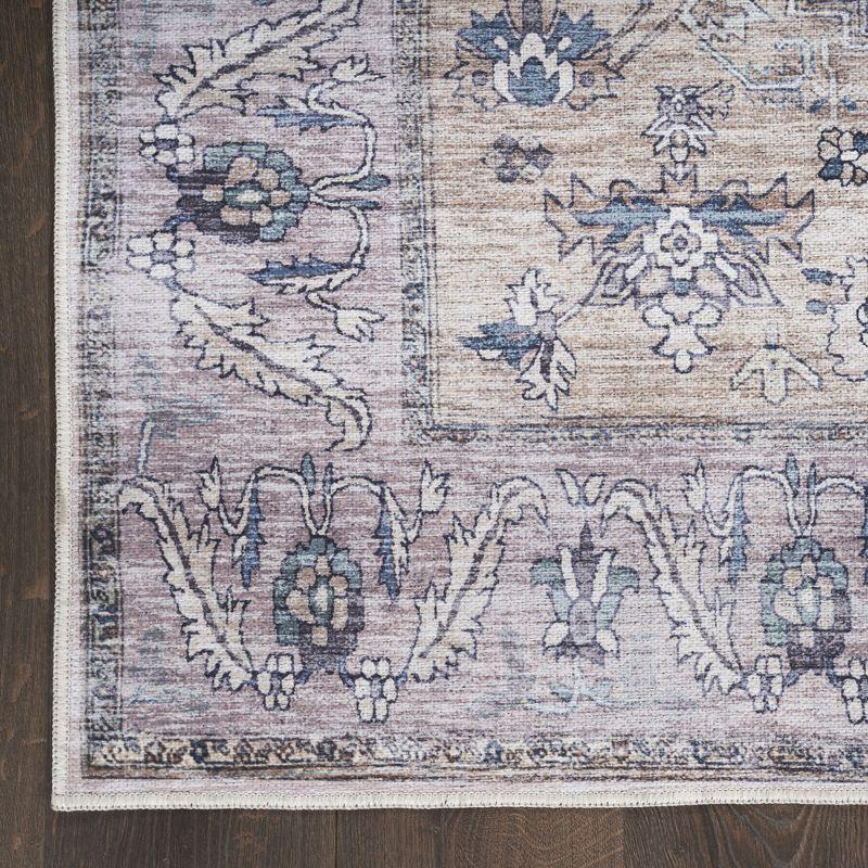 Nourison Washable Brilliance Medallion Indoor Rug Blush 5'3" x 7'3"