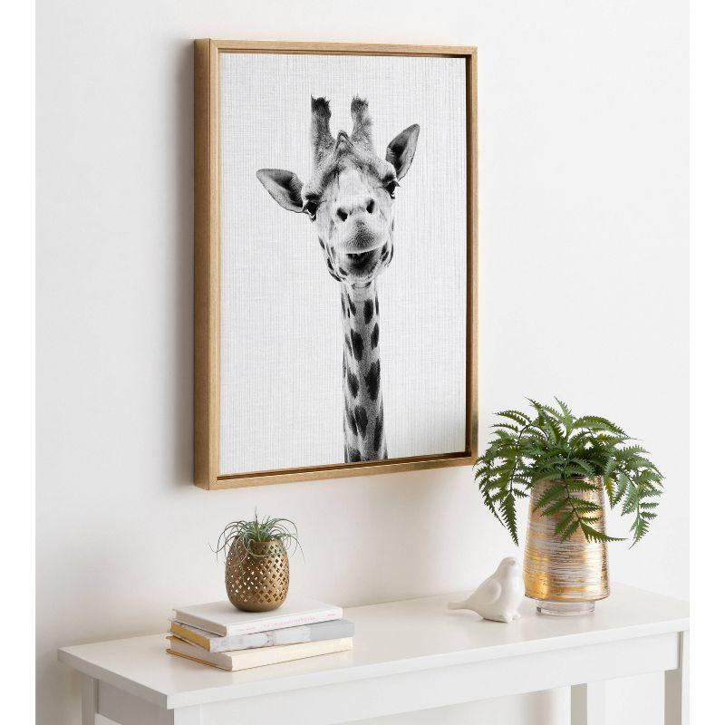 18" x 24" Sylvie Giraffe Framed Canvas by Simon Te Tai - Kate & Laurel All Things Decor