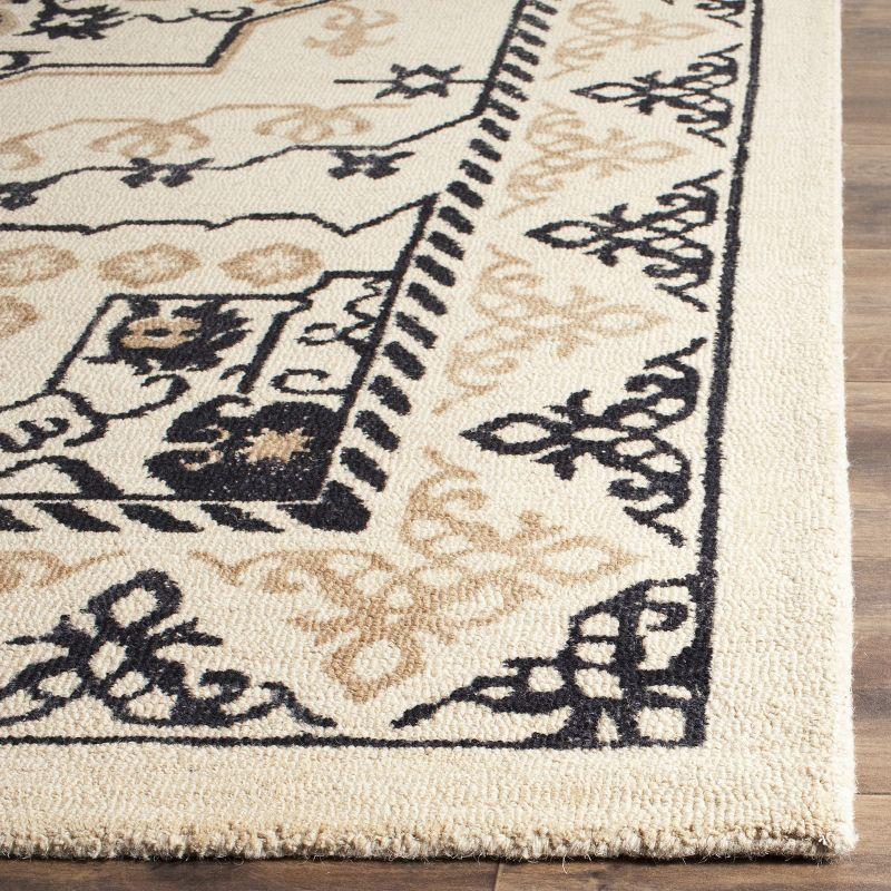 Ivory and Charcoal Tufted Wool Rectangular Area Rug