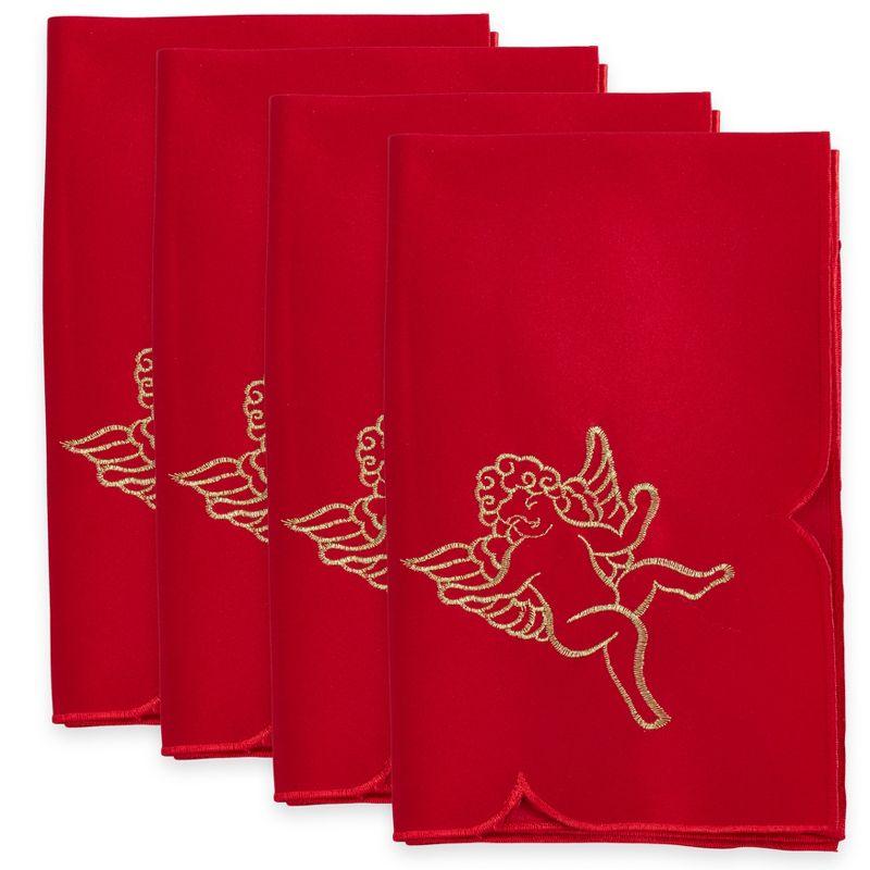 Saro Lifestyle Napkin With Embroidered Cupid Design (Set of 4)