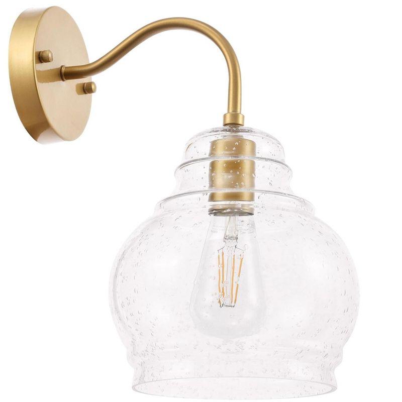 Elegant Lighting Pierce 1 light Brass and Clear seeded glass wall sconce