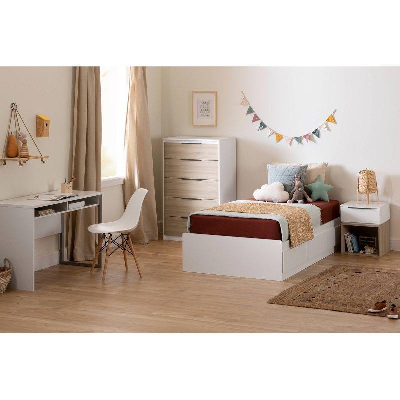 Pure White Wood and Metal Kids' Writing Desk