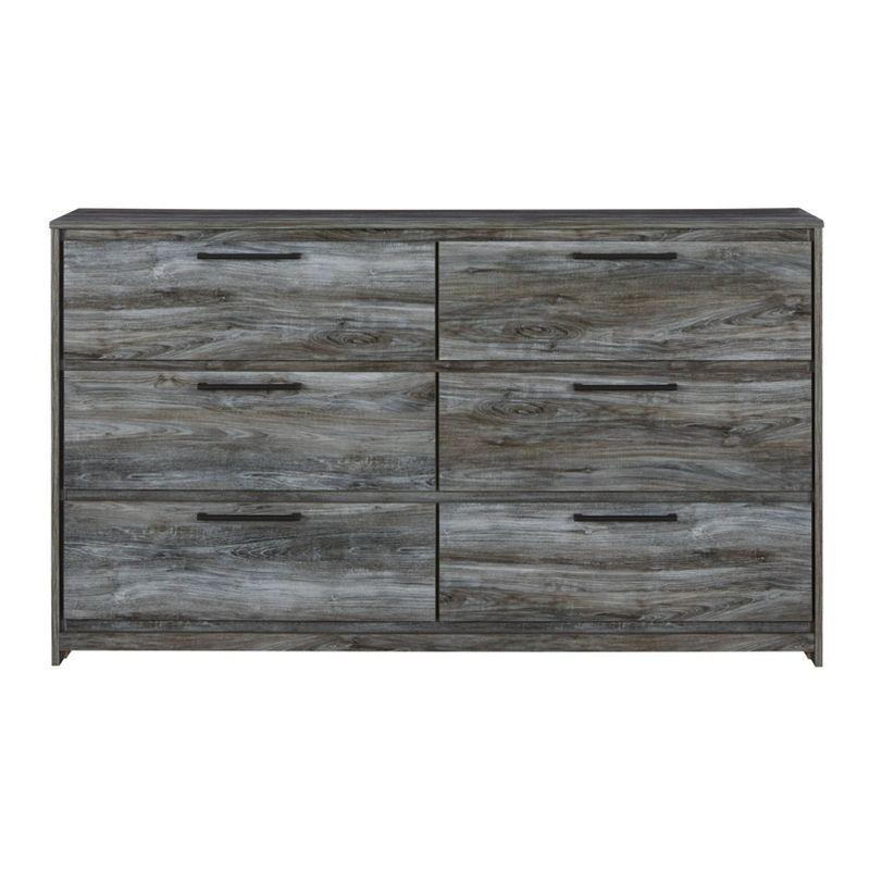 Coastal Charm Smokey Gray 6-Drawer Dresser with Modern Handles