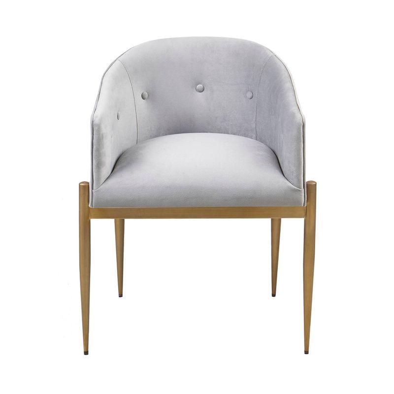 Tufted Velvet Arm Chair in Gray