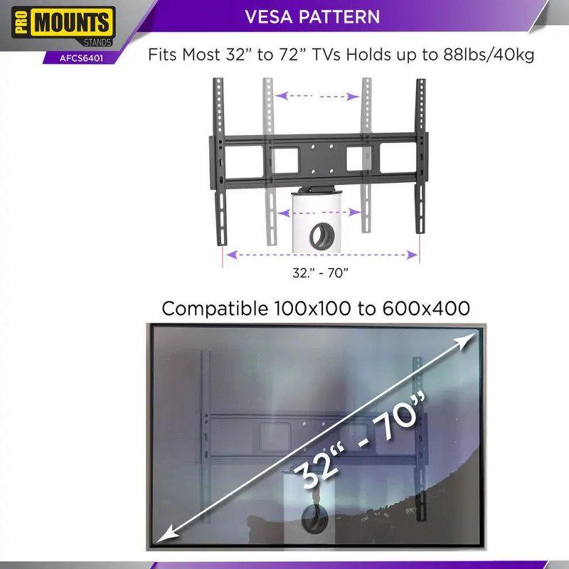 Promounts Mobile TV Cart with Swivel Mount for TVs 32" - 72" Up to 88 lbs