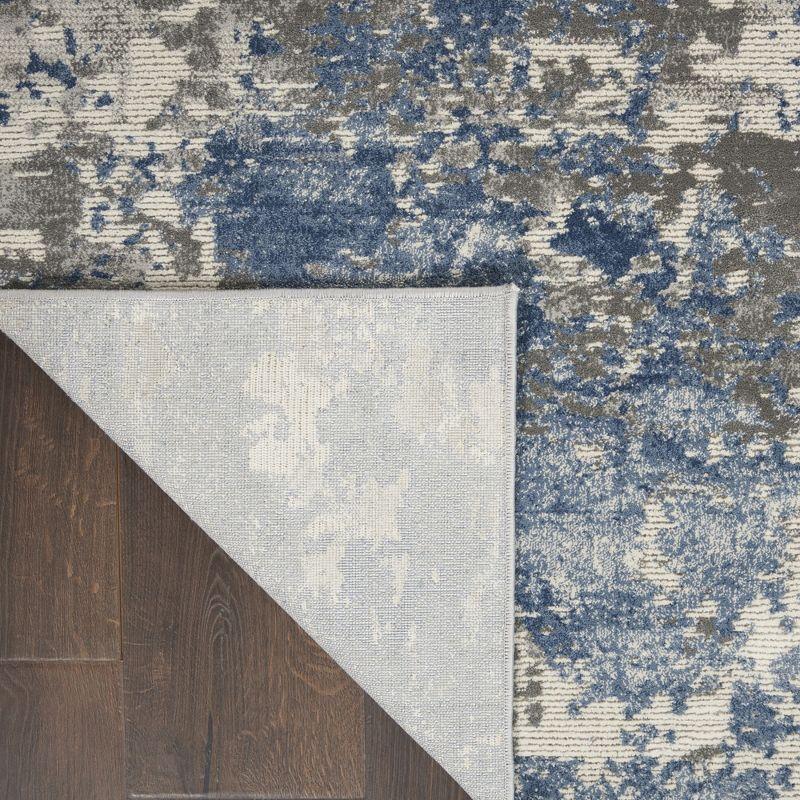 Nourison Rustic Textures Modern Brushstrokes Indoor Area Rug Grey/Blue 5'3" x 7'3"