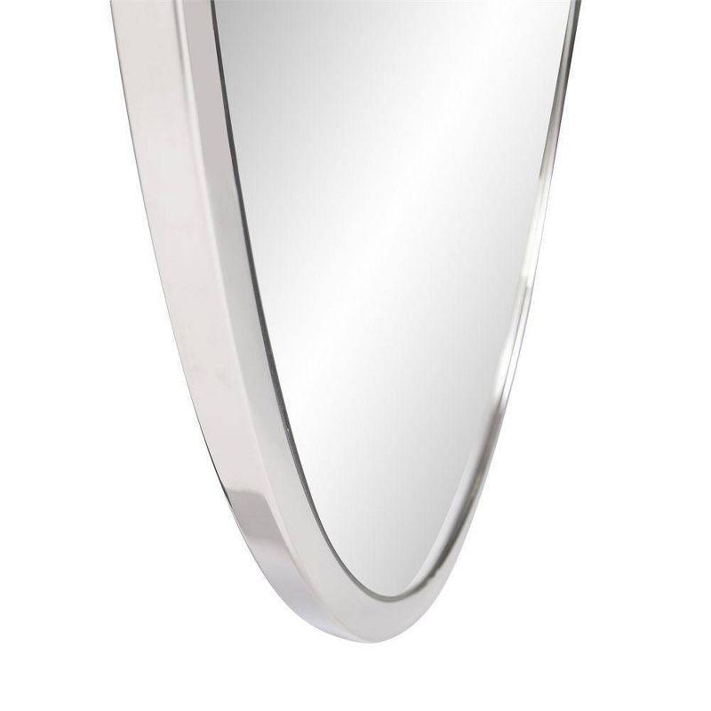 Simone Oval Mirror - Howard Elliott: Stainless Steel Frame, Modern Wall Mounted, 34x20 Inches