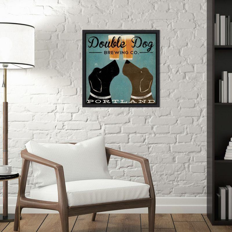 Amanti Art Double Dog Brewing Co by Ryan Fowler Framed Canvas Wall Art