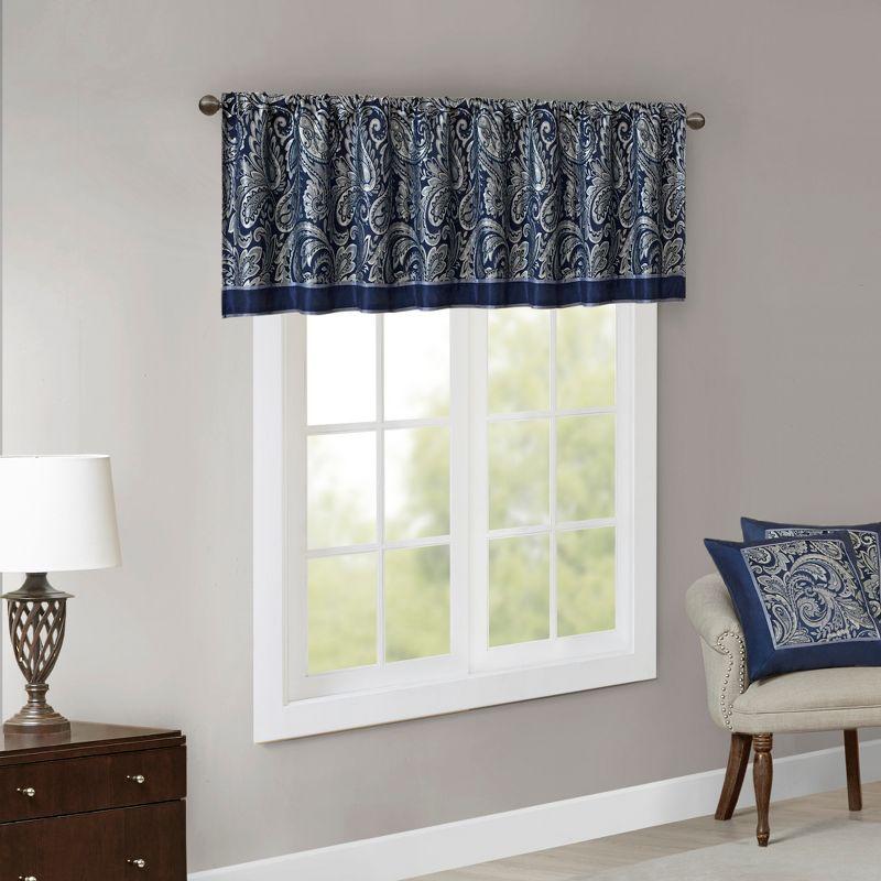 Madison Park Aubrey Jacquard Single Window Valance