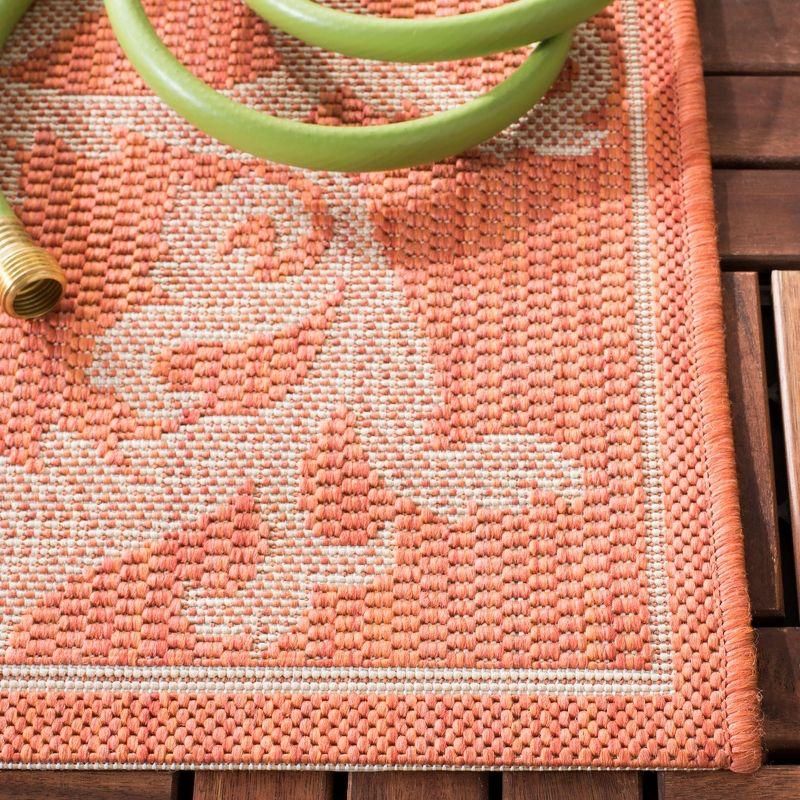 Courtyard CY2653 Power Loomed Indoor and Outdoor Area Rug - Terracotta/Natural - 9'x12' - Safavieh