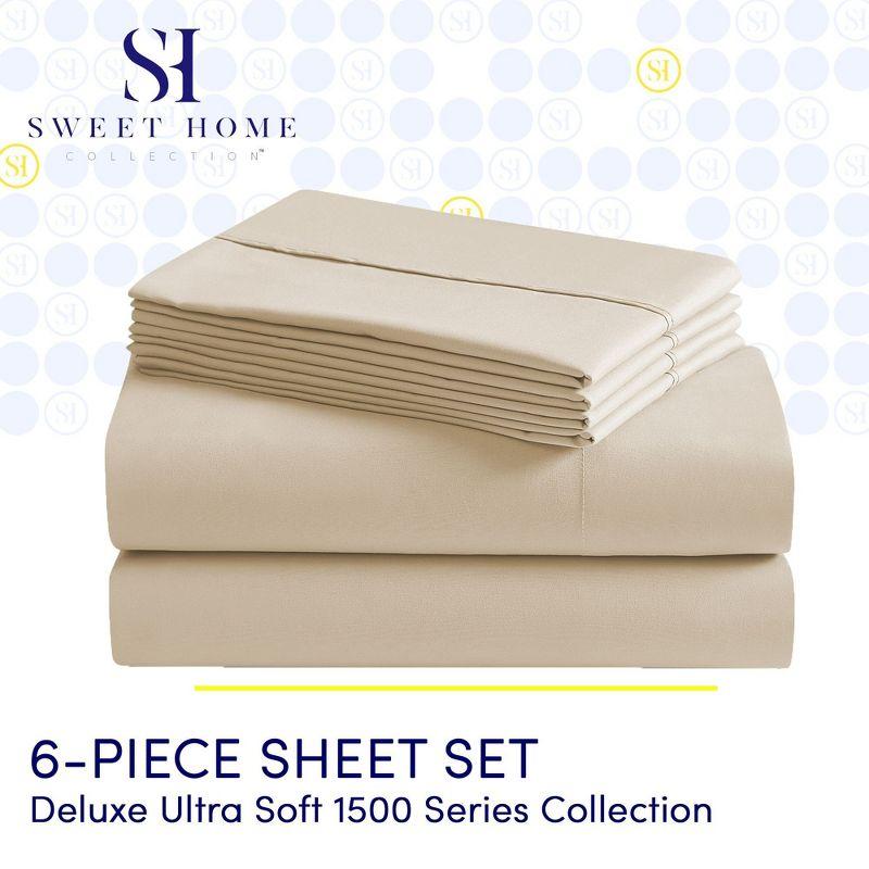 6 Piece RV Queen Short Sheet Set, Deluxe Ultra Soft 1500 Series, Double Brushed Microfiber by Sweet Home Collection®