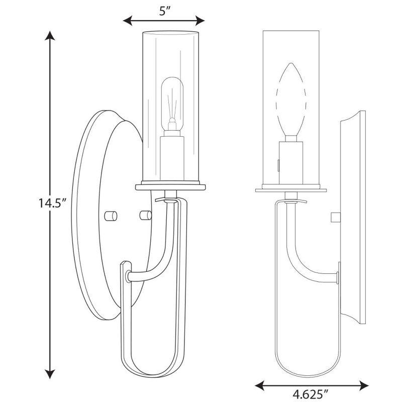 Riley Brushed Nickel Wall Bracket with Clear Glass Shade