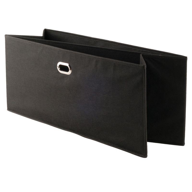 Decorative Basket Winsome Black: Foldable Fabric, Reinforced Chrome Handles, Fits 11" Cube Storage System