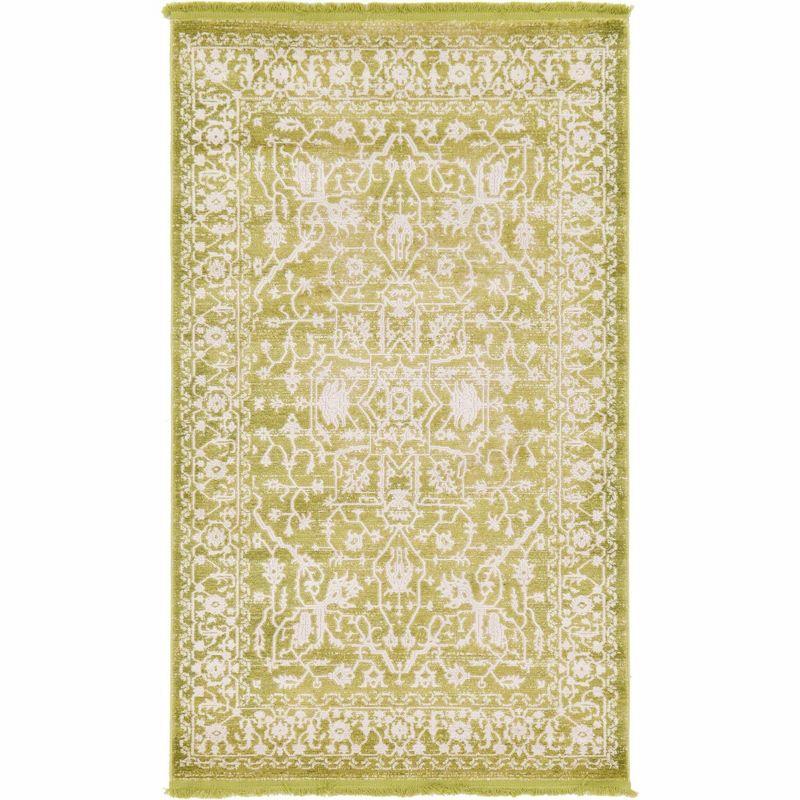Unique Loom New Classical Collection Area Rug - Olympia (3' 3" x 5' 3" Rectangle Light Green/Ivory)